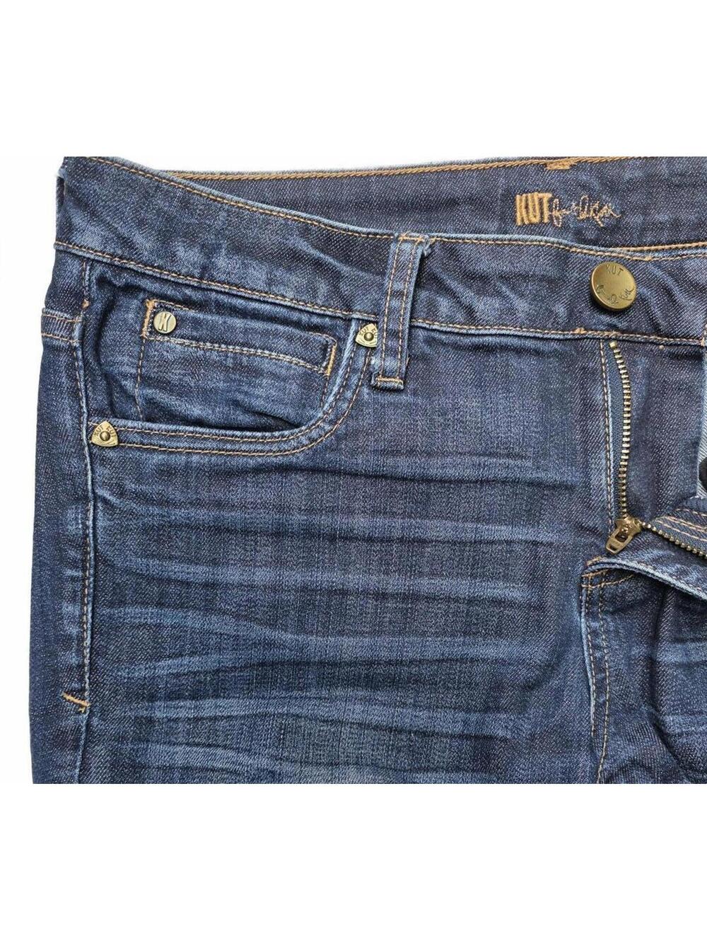 Kut from the Kloth Women's Minimalist Dark Wash Skinny Jeans 99% Cotton Size 6 - Picture 3 of 8